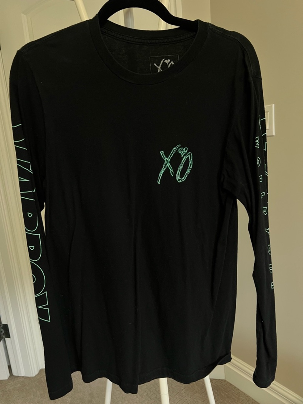 XO Black Long Sleeve Tee with Mint Logo